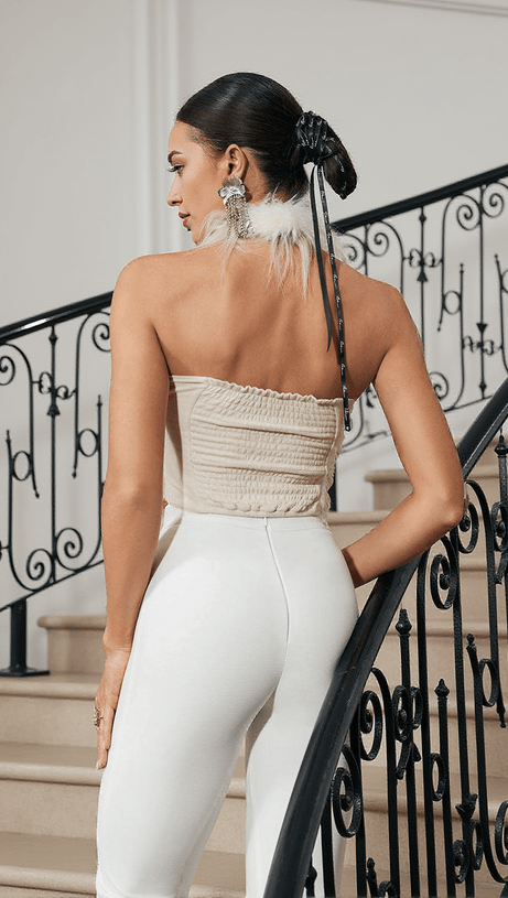 Thara rückenfreies Kunstpelz-Top