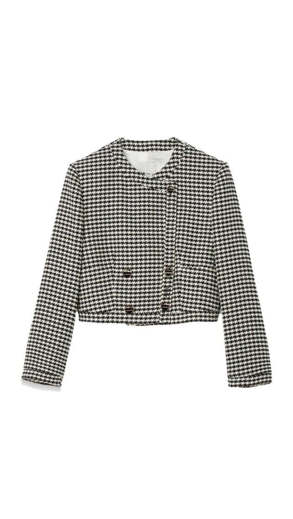 AIIZIE CROPPED HOUNDSTOOTH JACKET - product image