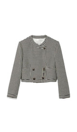 CROPPED HOUNDSTOOTH JACKET