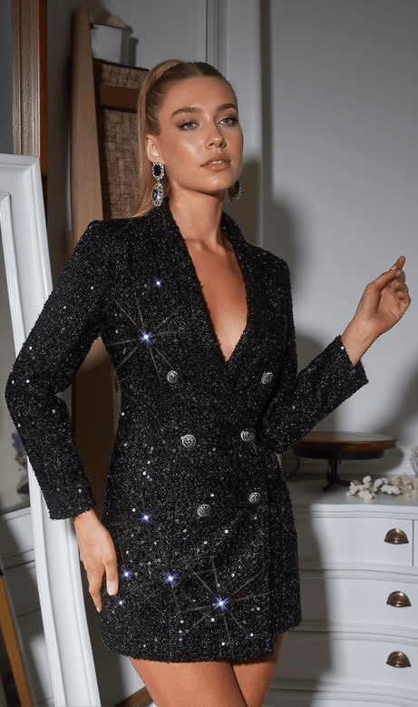 Zinnia Sequin Blazer Dress