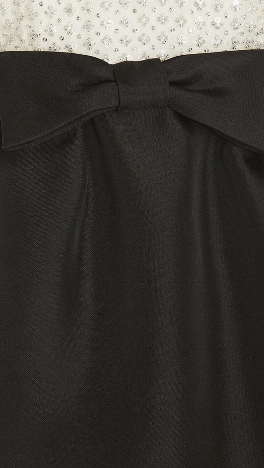 CRYSTAL EMBELLISHED ORGANZA SATIN MINI DRESS IN BLACK