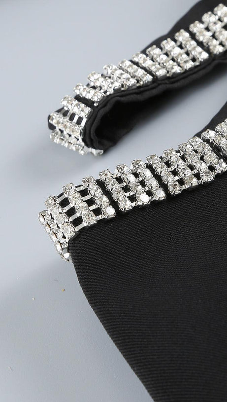 CRYSTAL FLORAL-EMBELLISHED MINI DRESS