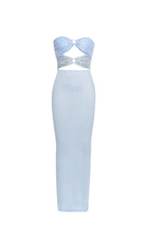 CUT OUT DETAIL TUBE BODYCON MAXI DRESS