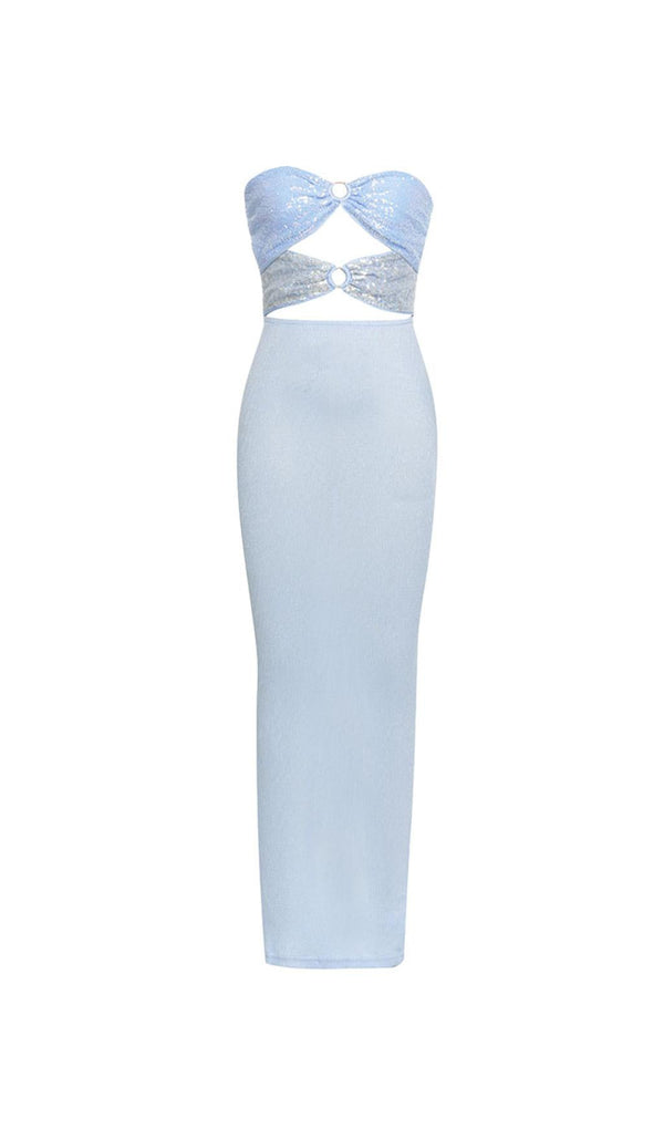 CUT OUT DETAIL TUBE BODYCON MAXI DRESS