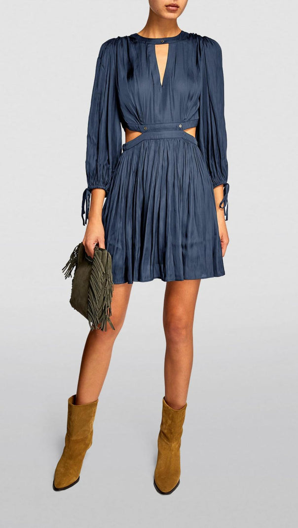 AIIZIE CUTOUT TIE SLEEVE MINI DRESS - product image