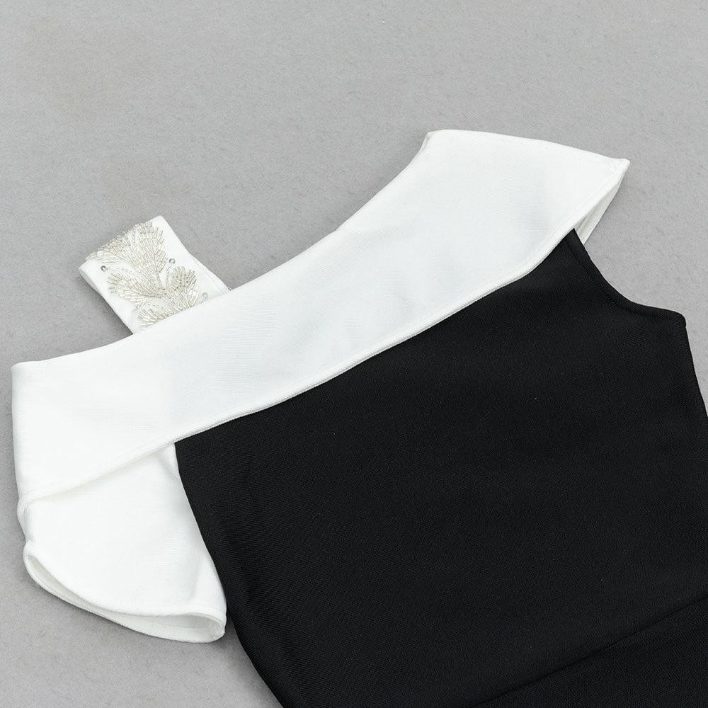 AIIZIE DIAGONAL SHOULDER FISHTAIL MIDI DRESS - product image