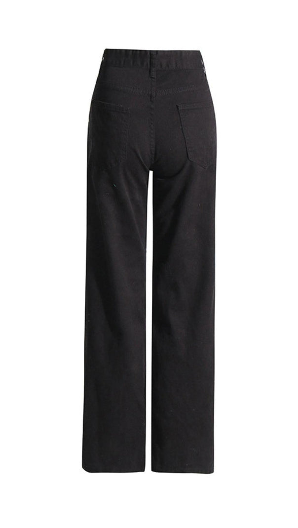 Diamond Mesh Patchwork Denim Pants