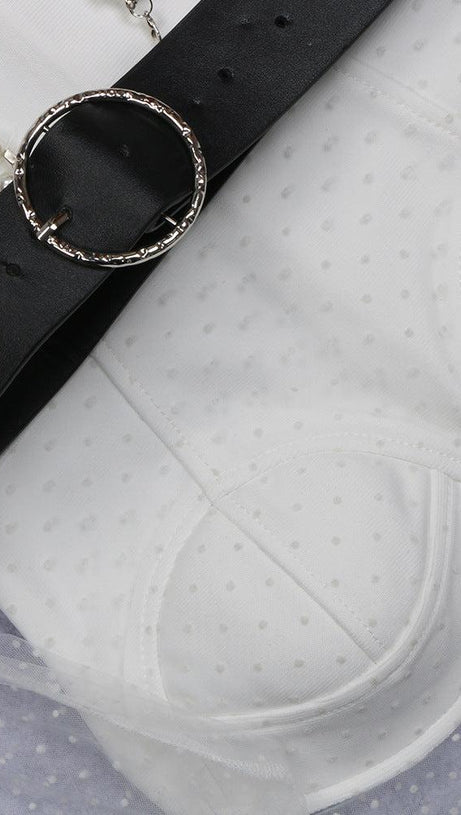 ABITO A SIRENA CON BENDAGGI A PATCHWORK A POIS