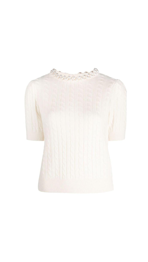 AIIZIE EMBELLISHED CABLE KNIT SWEATER - product image