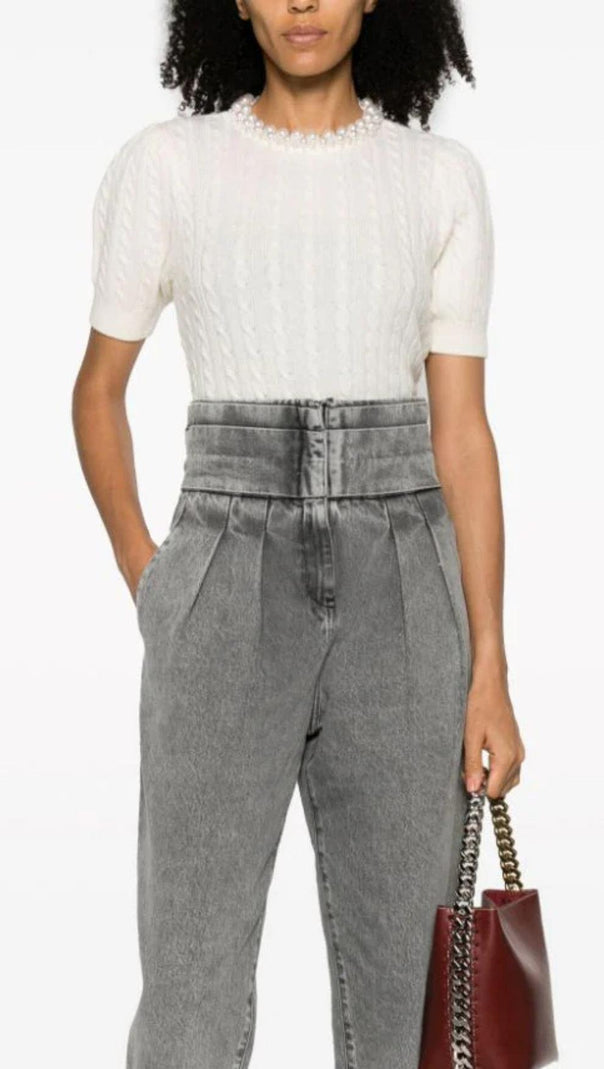 AIIZIE EMBELLISHED CABLE KNIT SWEATER - product image