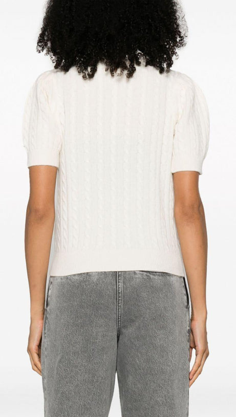 EMBELLISHED CABLE KNIT SWEATER