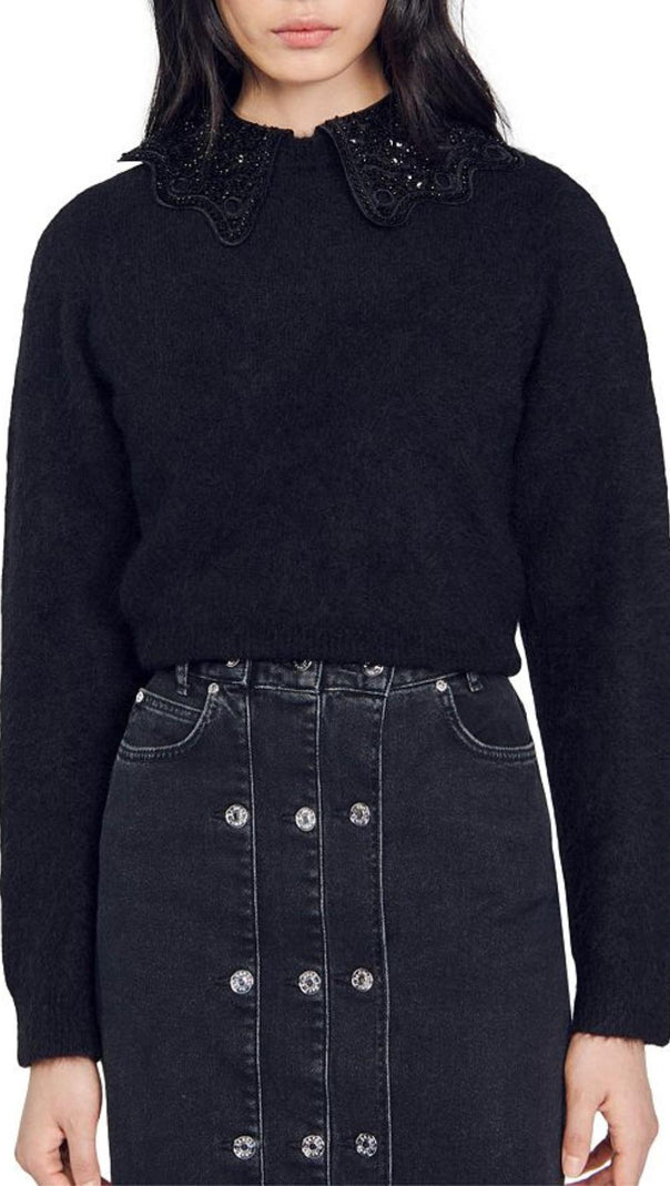 AIIZIE EMBELLISHED COLLAR SWEATER - product image