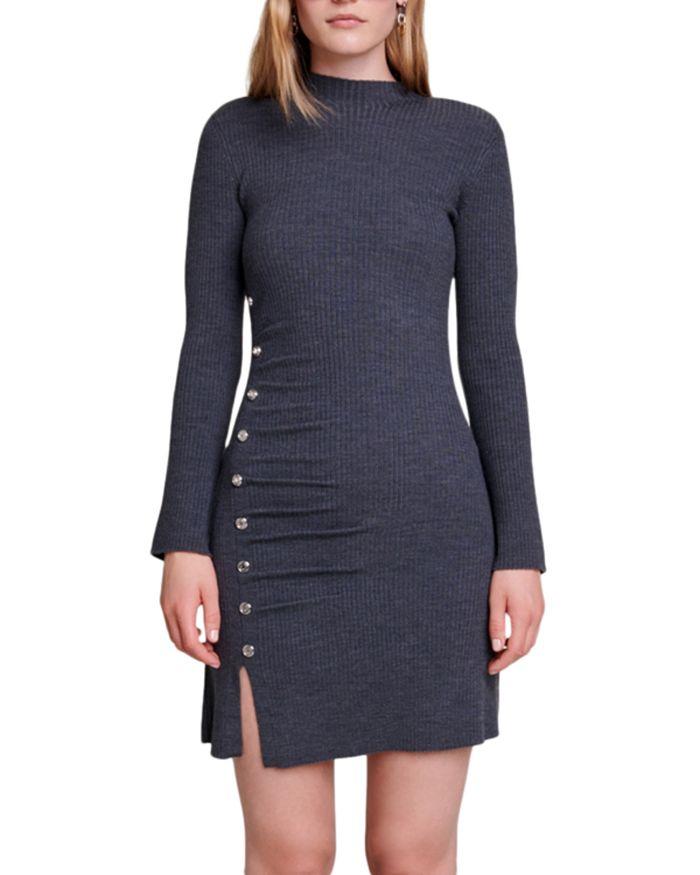 AIIZIE EMBELLISHED RIBBED-KNIT MINI DRESS - product image