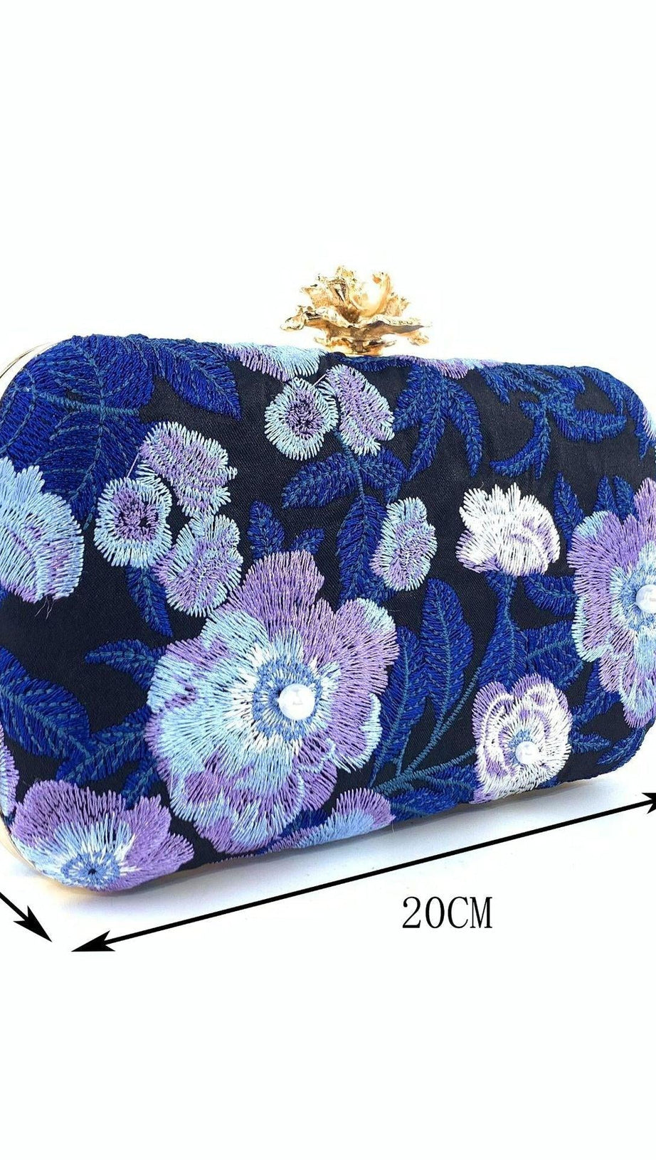 EMBROIDERED BEADING CLUTCH