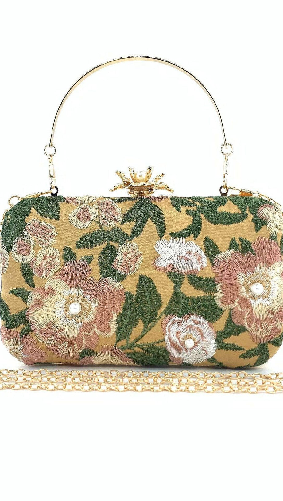EMBROIDERED BEADING CLUTCH