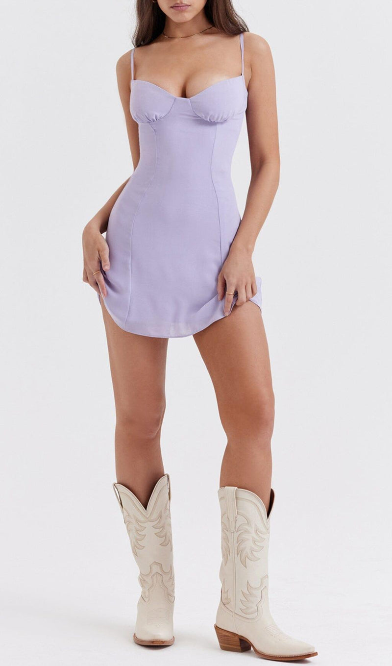 CHRISTIANA LAVENDER MINI DRESS