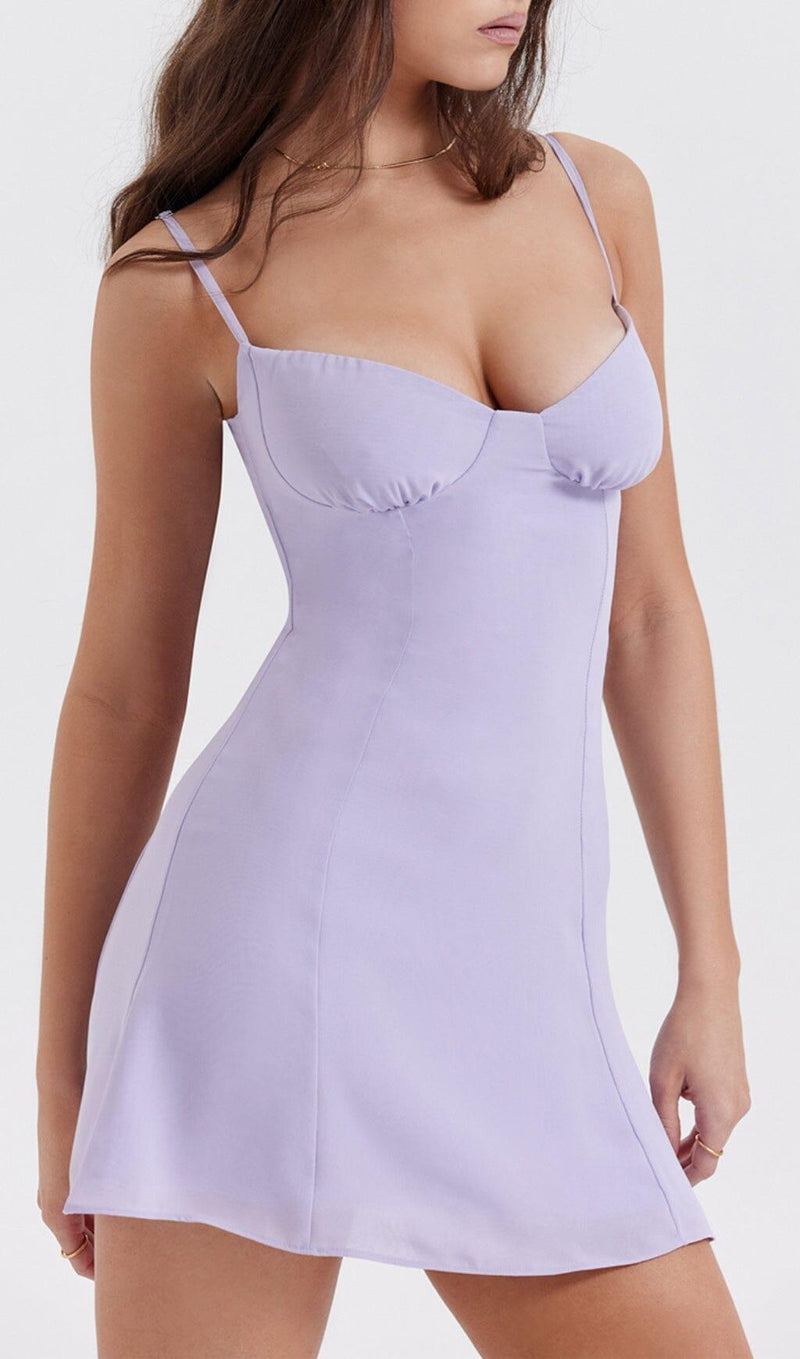 CHRISTIANA LAVENDER MINI DRESS