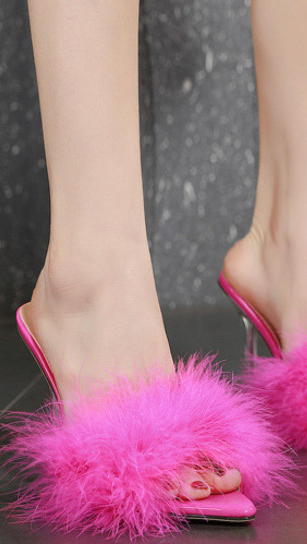 AIIZIE FEATHER POINTED TOE STILETTOS - product image