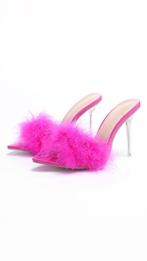 AIIZIE FEATHER POINTED TOE STILETTOS - product image