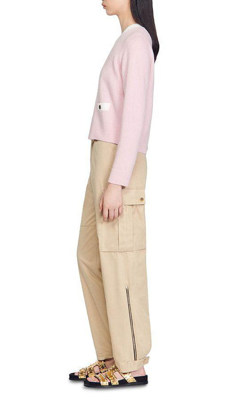 FINE KNIT BACK BUTTON SWEATER