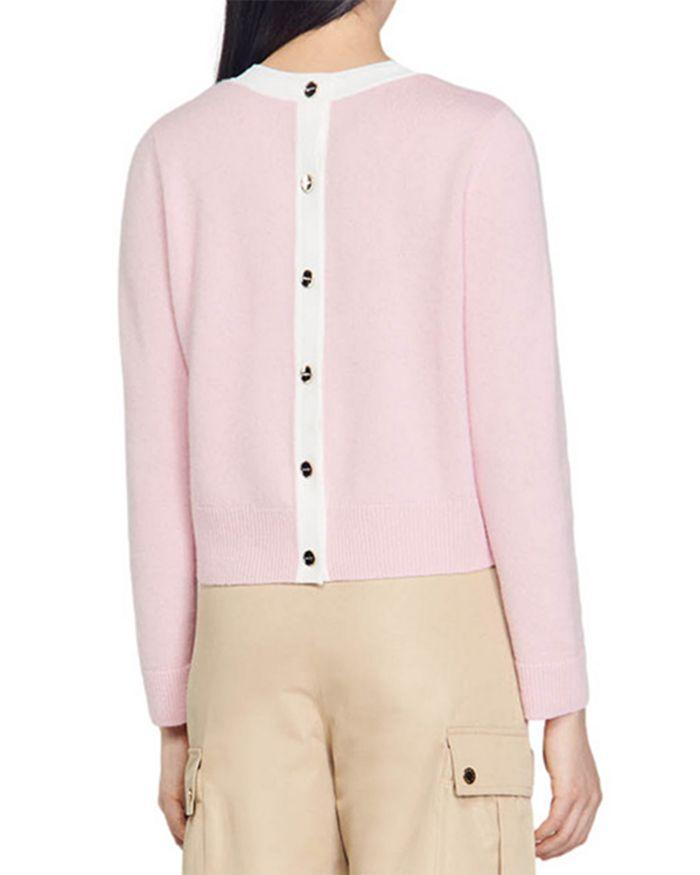 AIIZIE FINE KNIT BACK BUTTON SWEATER - product image