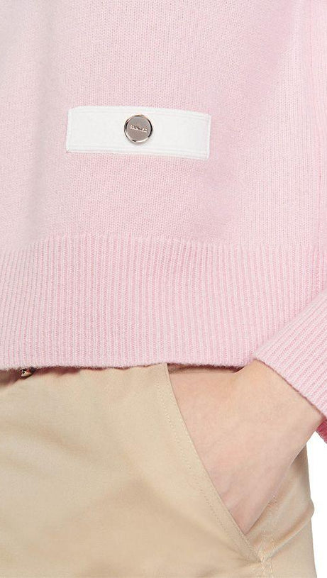 FINE KNIT BACK BUTTON SWEATER