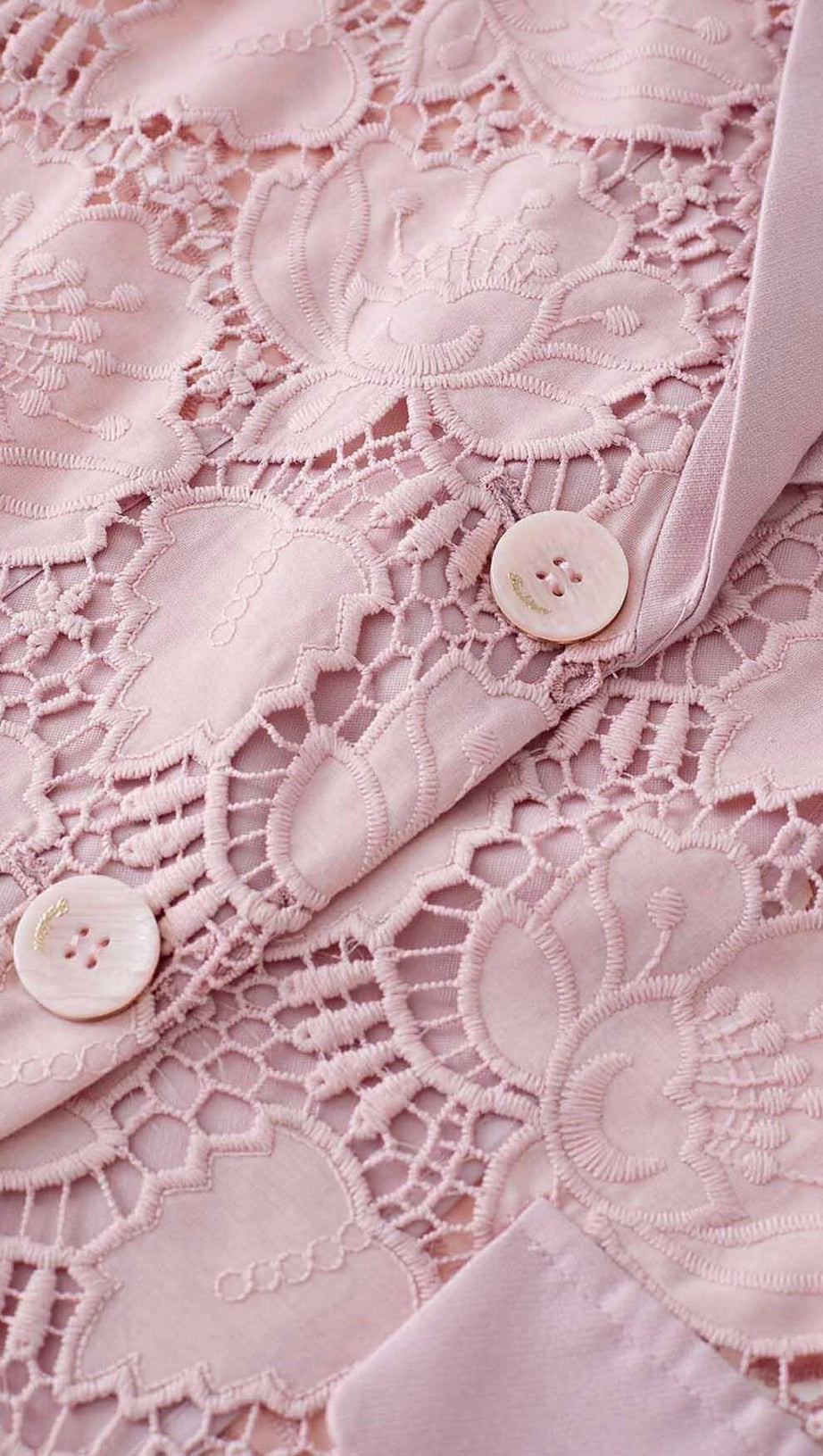 FLORAL EMBROIDER JACKET DRESS SET IN PINK