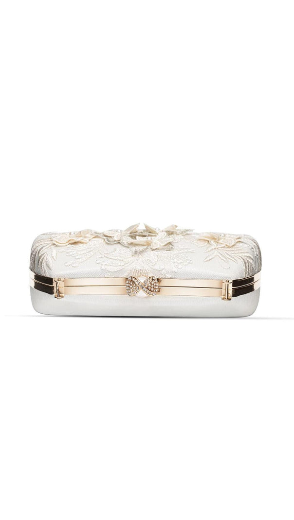 AIIZIE FLORAL LACE PEARL CLUTCH - product image