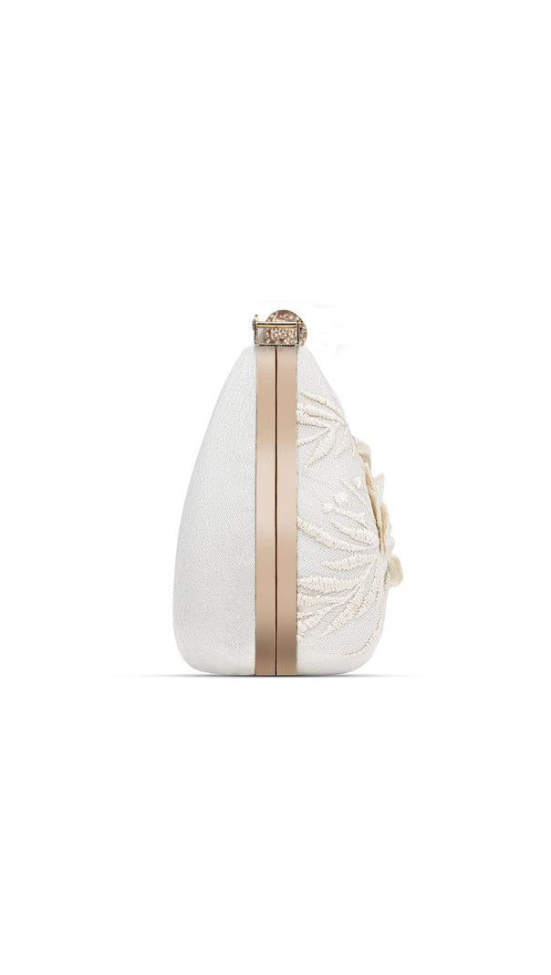 AIIZIE FLORAL LACE PEARL CLUTCH - product image