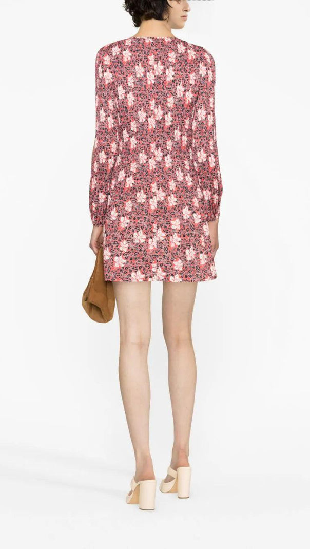 AIIZIE FLORAL LONG SLEEVE MINI DRESS - product image
