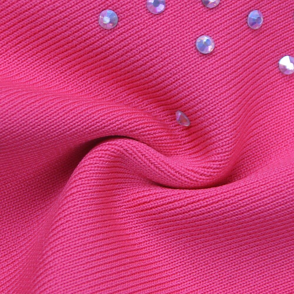 AIIZIE HALTER NECK CRYSTAL BACKLESS JUMPSUITS IN PINK - product image