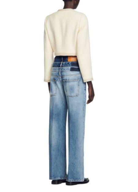 KURZE TWEEDJACKE MIT PERLENBESATZ 