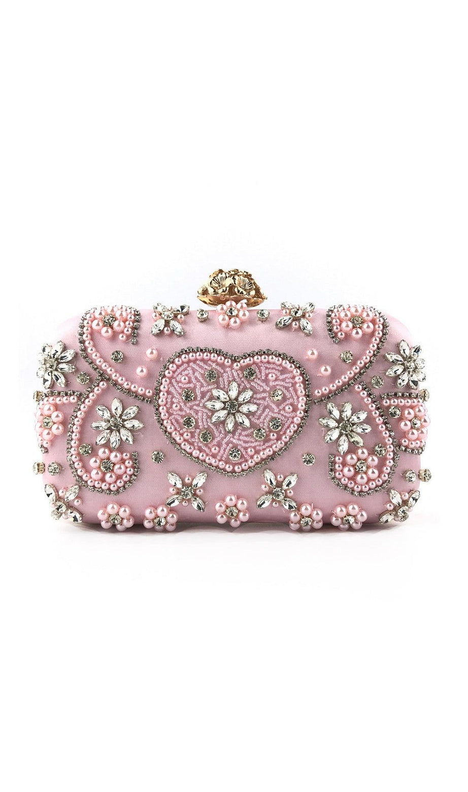 Clutch mit Perlen und Diamanten