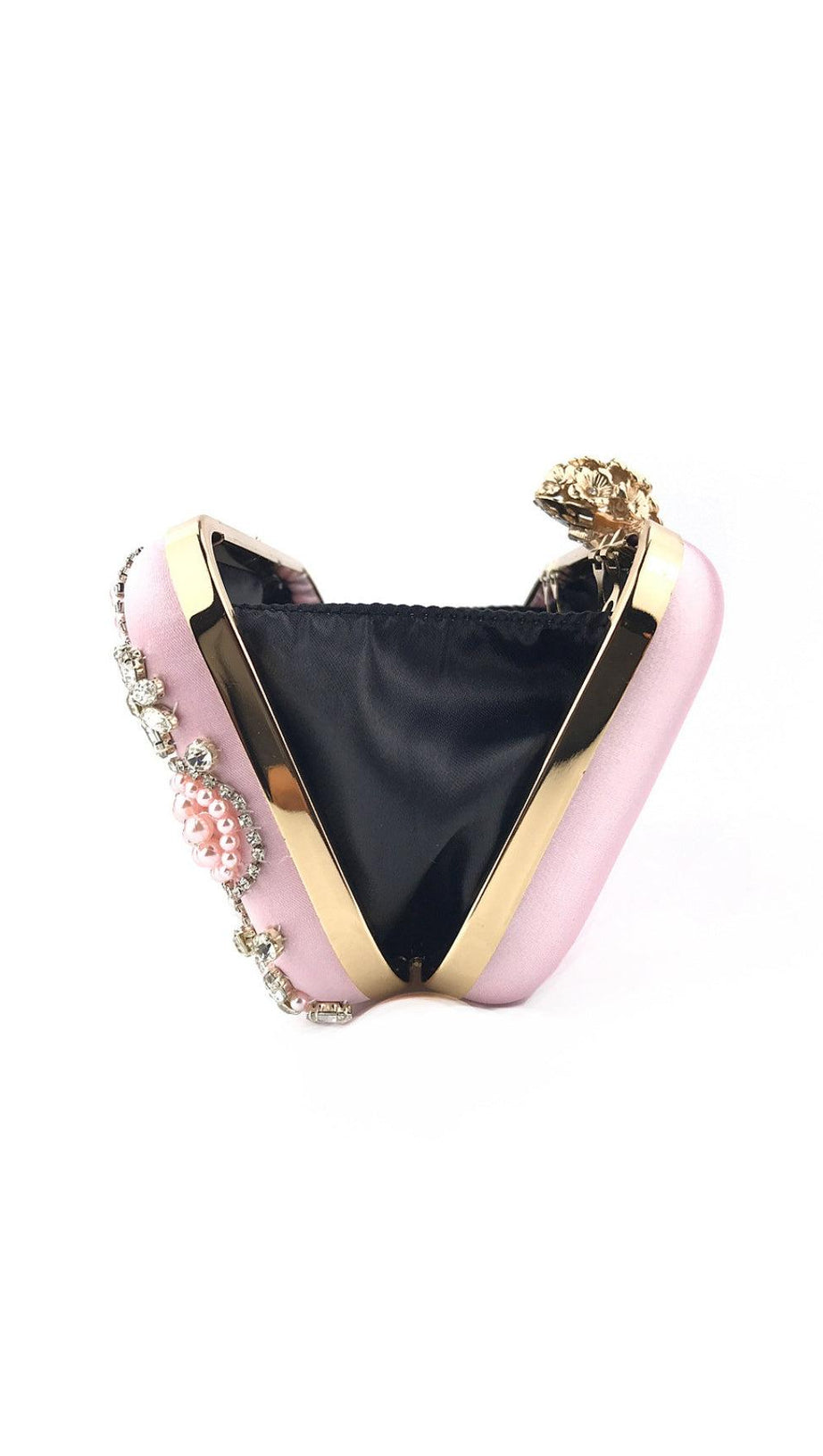 Clutch mit Perlen und Diamanten