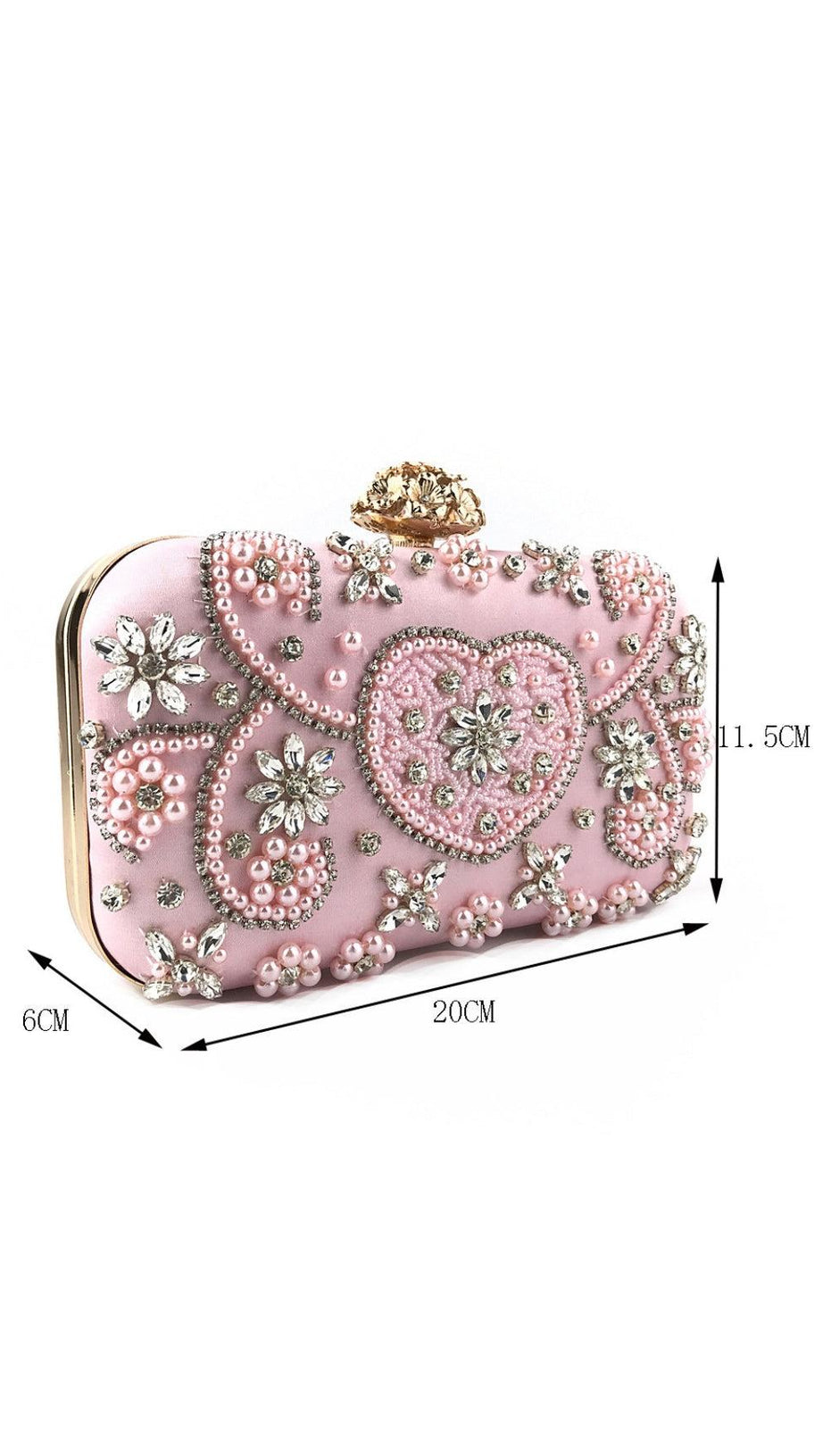 Clutch mit Perlen und Diamanten
