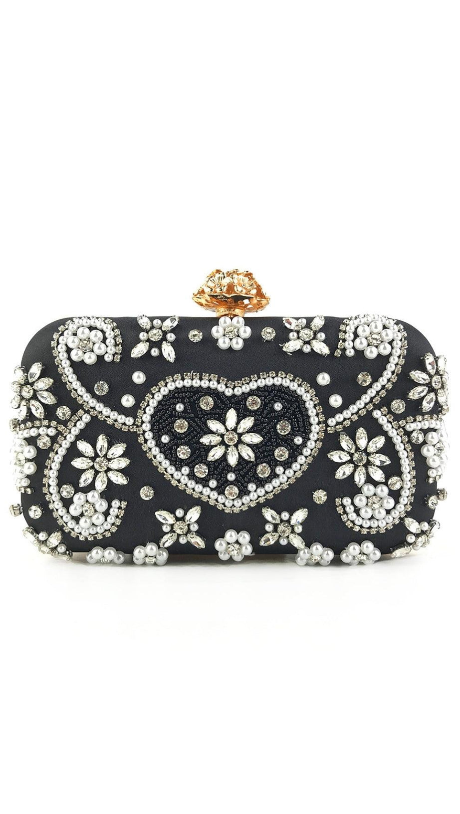 Clutch mit Perlen und Diamanten
