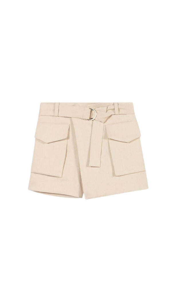 AIIZIE BEIGE BELTED SKORT - product image