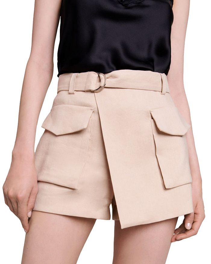 BEIGE BELTED SKORT