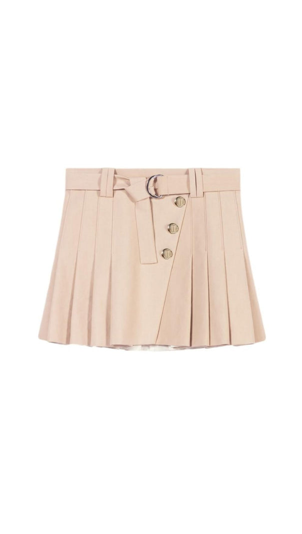 AIIZIE BEIGE PLEATED MINI SKIRT - product image