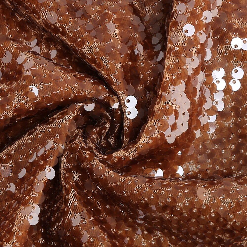 AIIZIE SEQUIN BACKLESS MAXI DRESS IN BROWN - product image