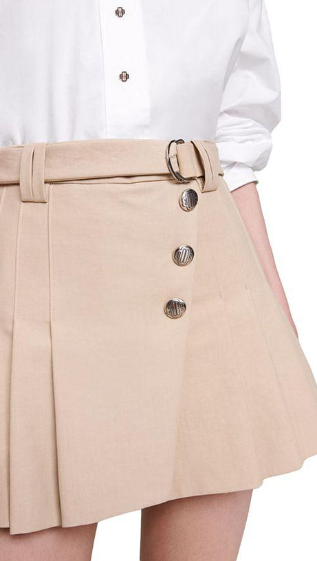 MINIGONNA PLISSETTATA BEIGE 