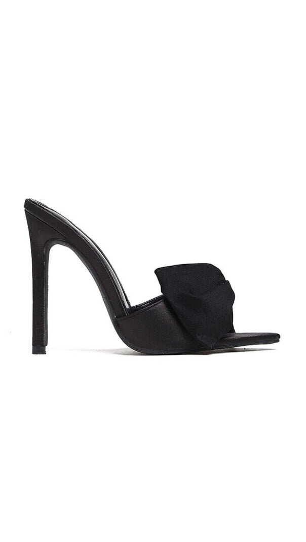 AIIZIE BLACK BOW-DETAIL MULES - product image
