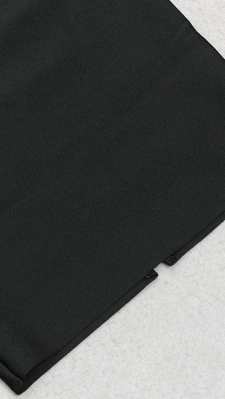 BLACK CUT OUT MESH MINI DRESS