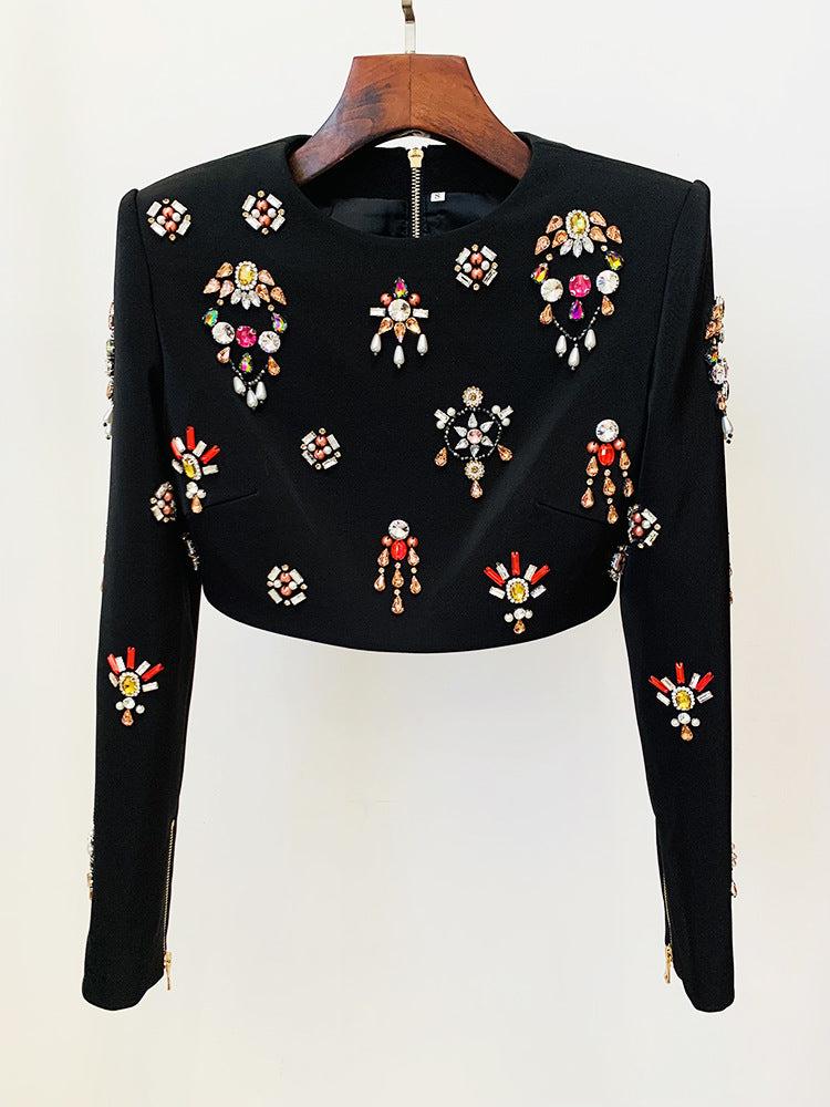 AIIZIE BLACK RHINESTONE EMBELLISHED SKIRT SET - product image