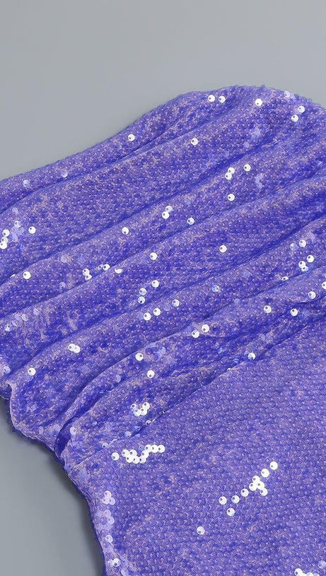 SEQUIN BACKLESS MAXI DRESS IN PURPLE
