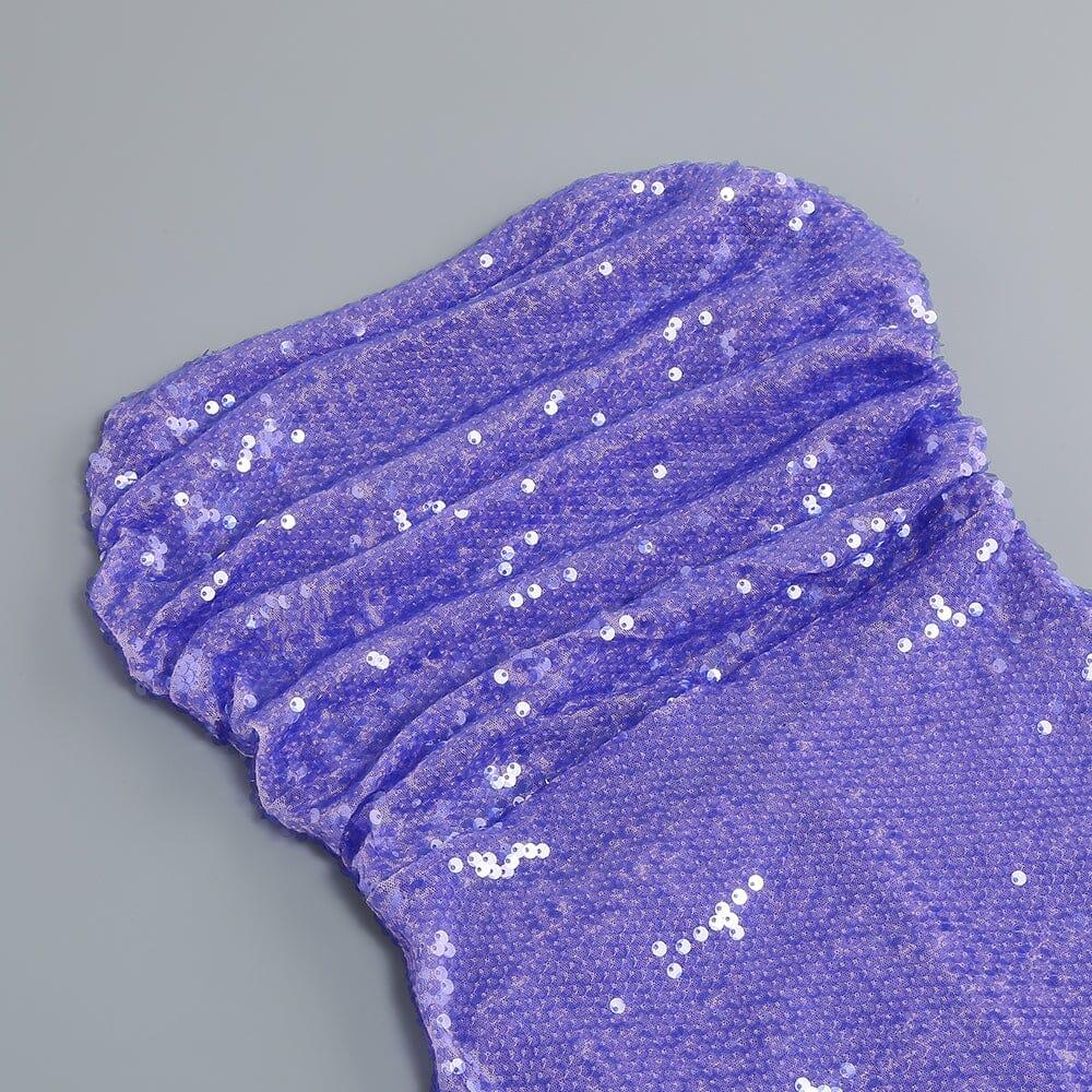 AIIZIE SEQUIN BACKLESS MAXI DRESS IN PURPLE - product image