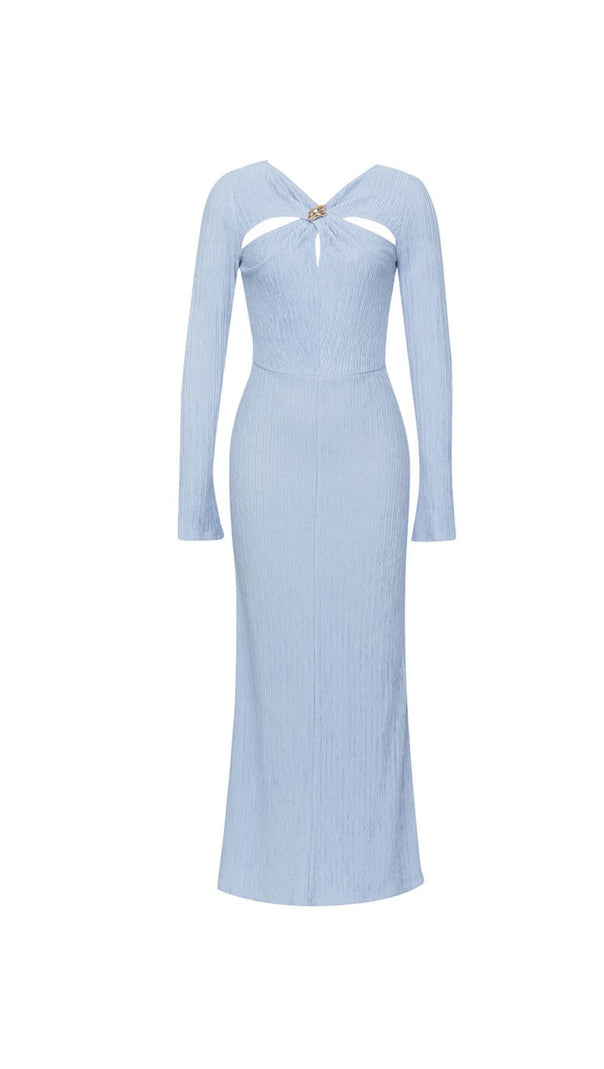 AIIZIE BLUE V-NECK CUT OUT MAXI DRESS - product image