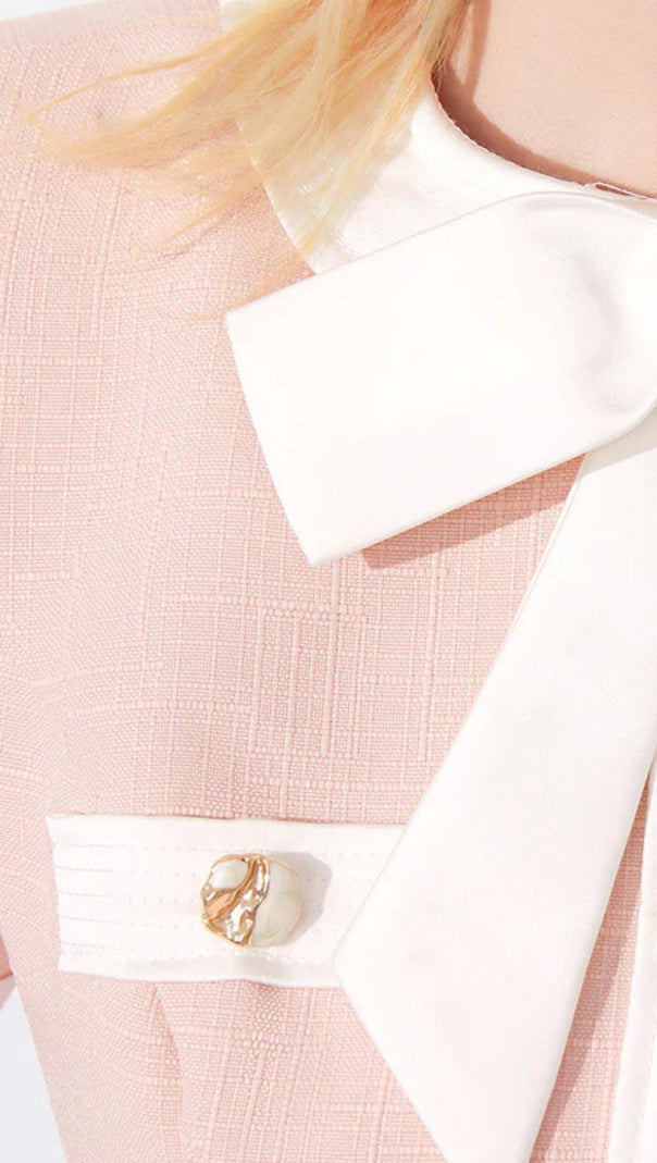 AIIZIE BOW FRONT BUTTON DETAIL MINI DRESS - product image