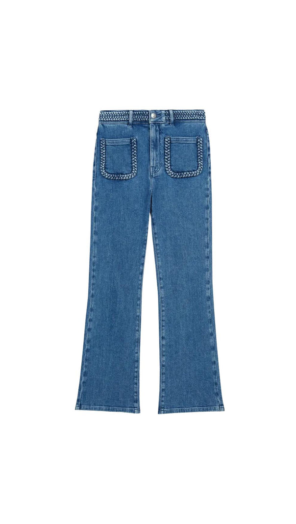 AIIZIE BRAIDED TRIM JEANS - product image