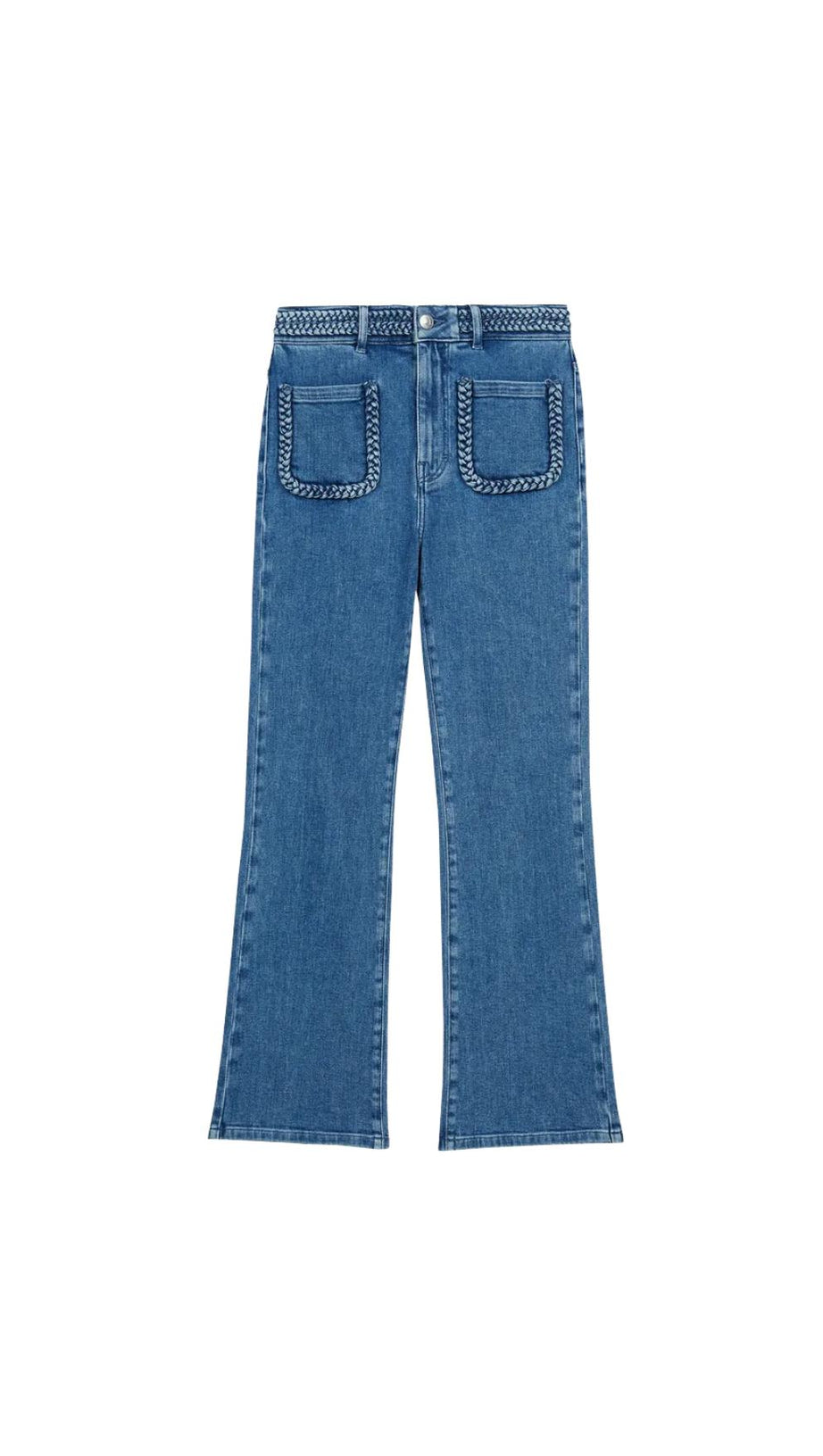 JEANS CON BORDI INTRECCIATI 